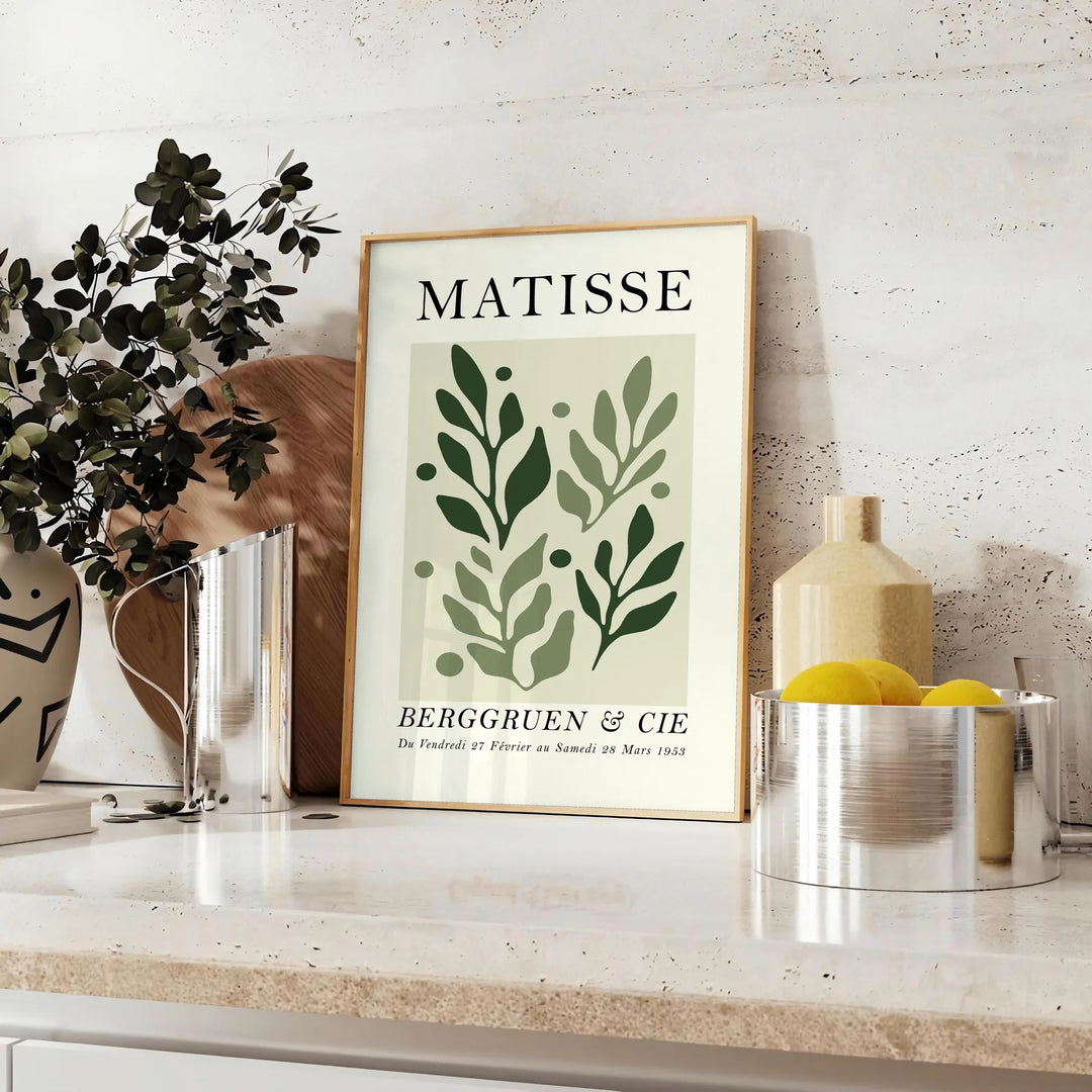 Abstract paper cut-out shapes in white and gray by Matisse