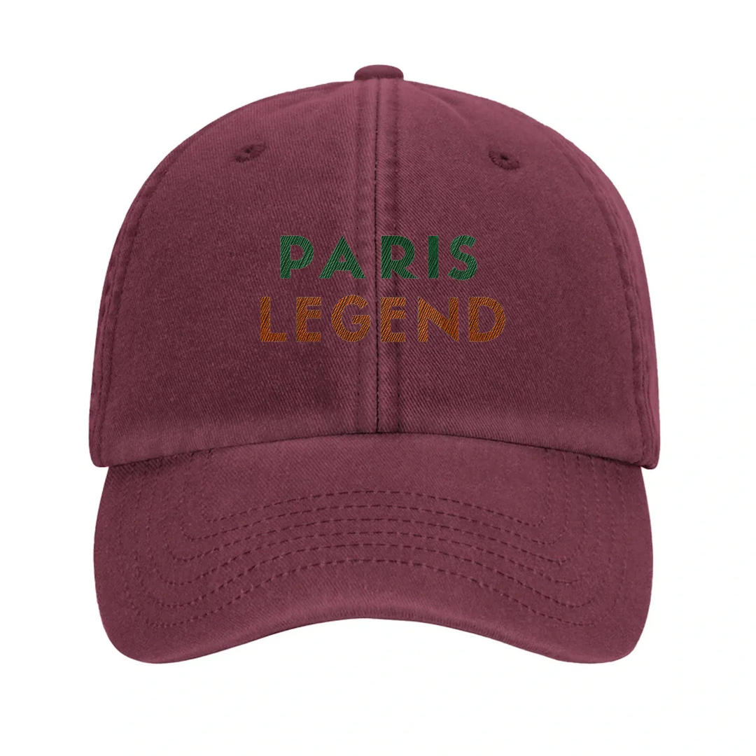 Embroidered cap featuring a vintage tennis design inspired by Paris