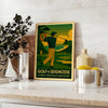 Poster de golf Seignosse estilo vintage art déco amarelo e cinza