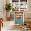 Poster of Pornstar Martini cocktail illustration with green and brown tones