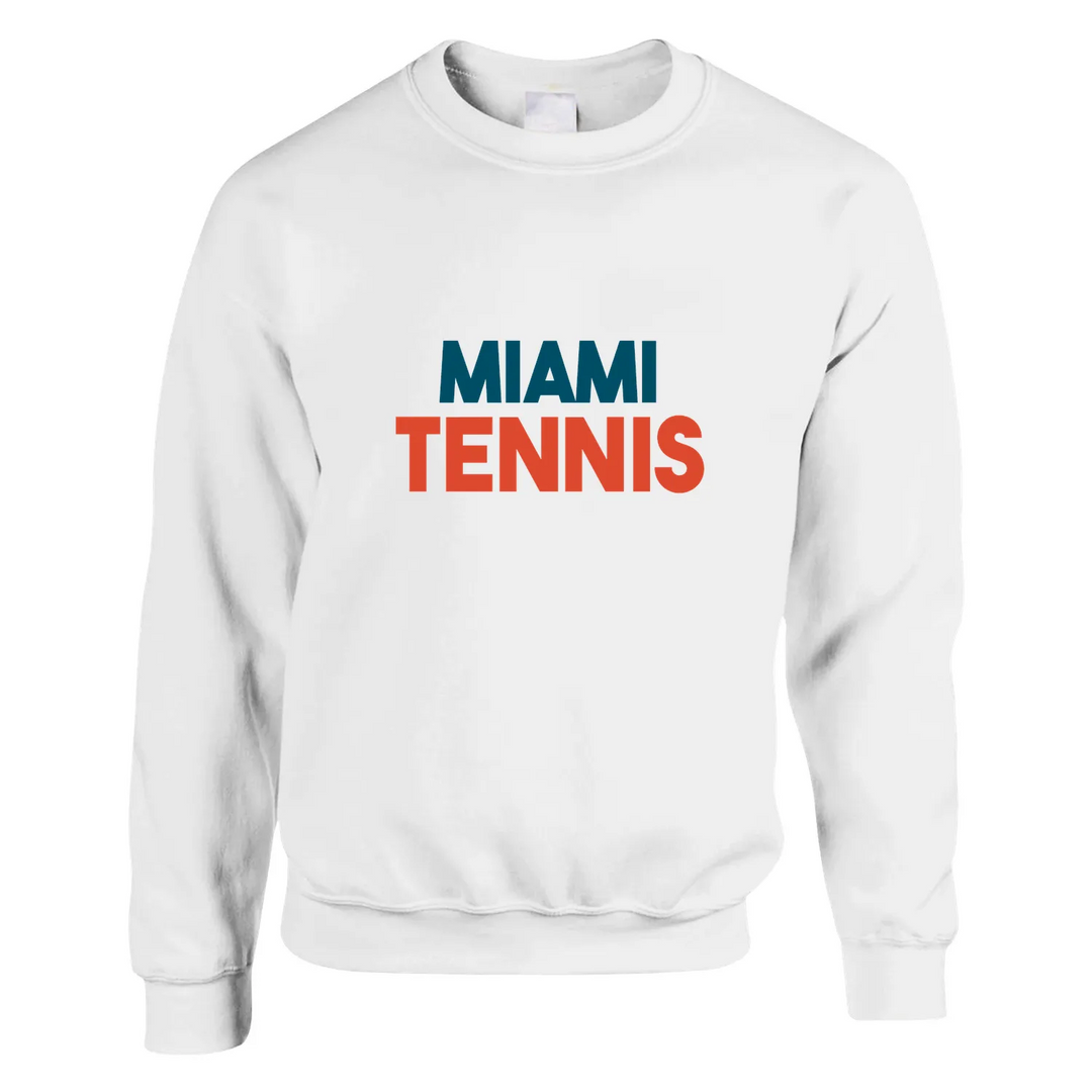 Unisex sweater with a retro Miami Tennis logo print