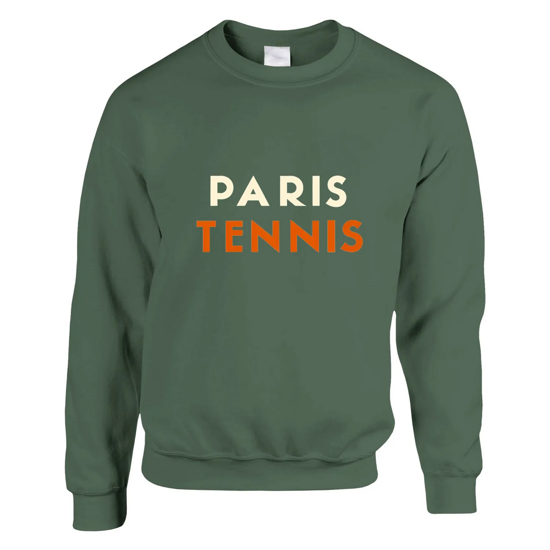 Sweater featuring a minimalist tennis motif and 'Paris Tennis' text