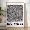 Black and white dots pattern by Yayoi Kusama in minimalist style