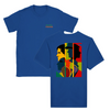 T-shirt featuring a graphic of a tennis tournament scene