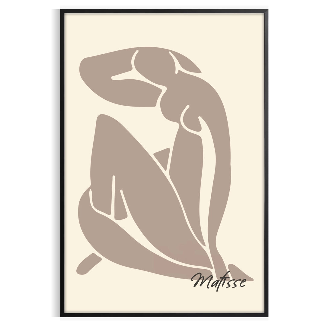 Matisse Blue Nude II in cut-out style featuring blue, orange, and green tones
