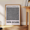 Black and white dots pattern by Yayoi Kusama in minimalist style