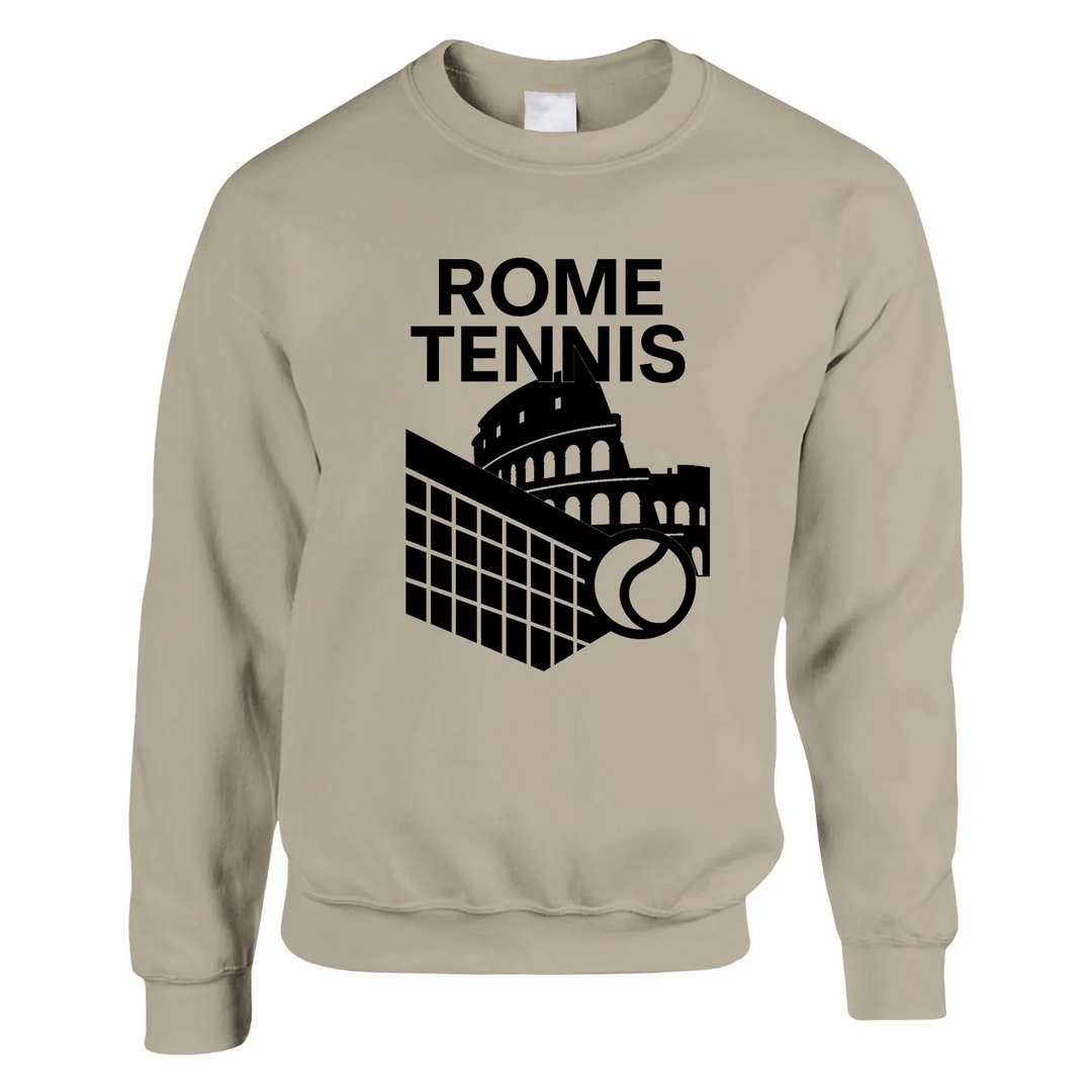 Sweater featuring a graphic of tennis players in Rome