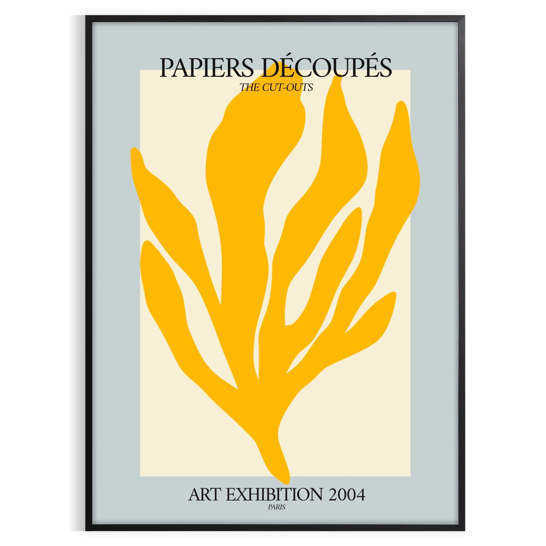 Matisse Papiers Découpés poster showing orange and green cut-paper composition