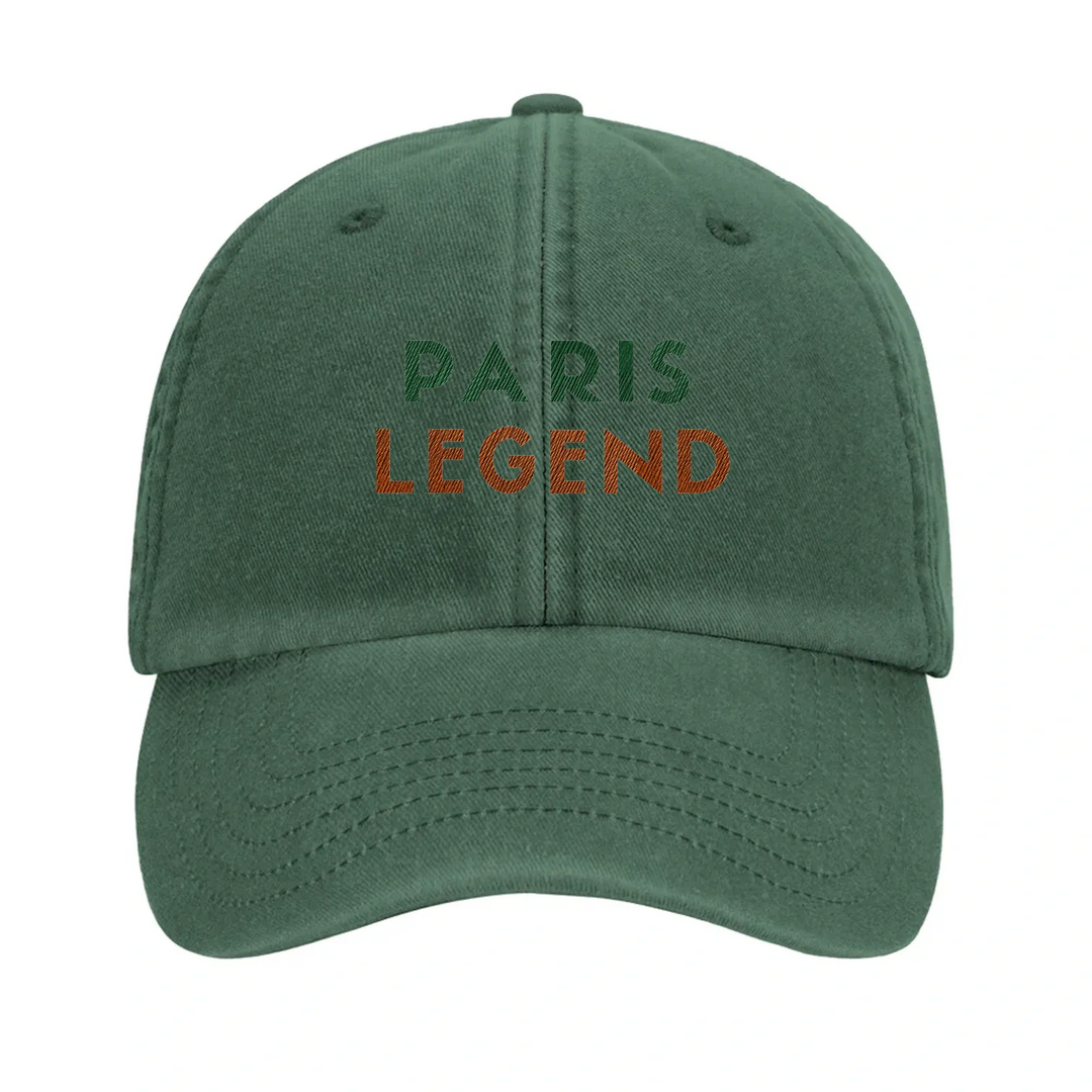 Embroidered cap featuring a vintage tennis design inspired by Paris