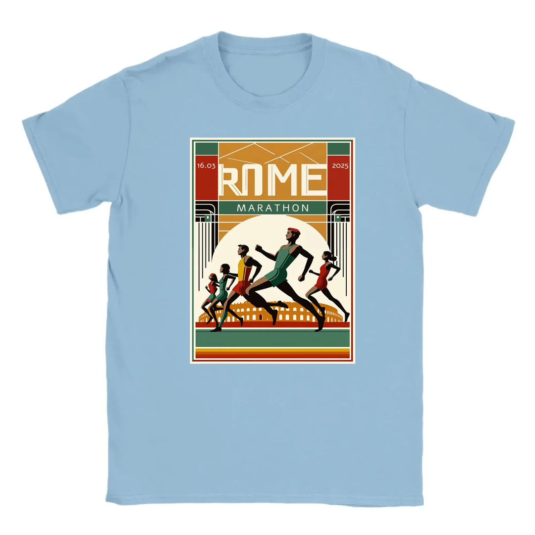 T-shirt featuring a graphic of the Rome Marathon 3 logo