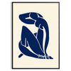 Cutout figure in blue and white with abstract shapes by Matisse