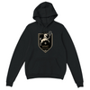 Hoodie with a graphic of a goat playing tennis, featuring bold colors