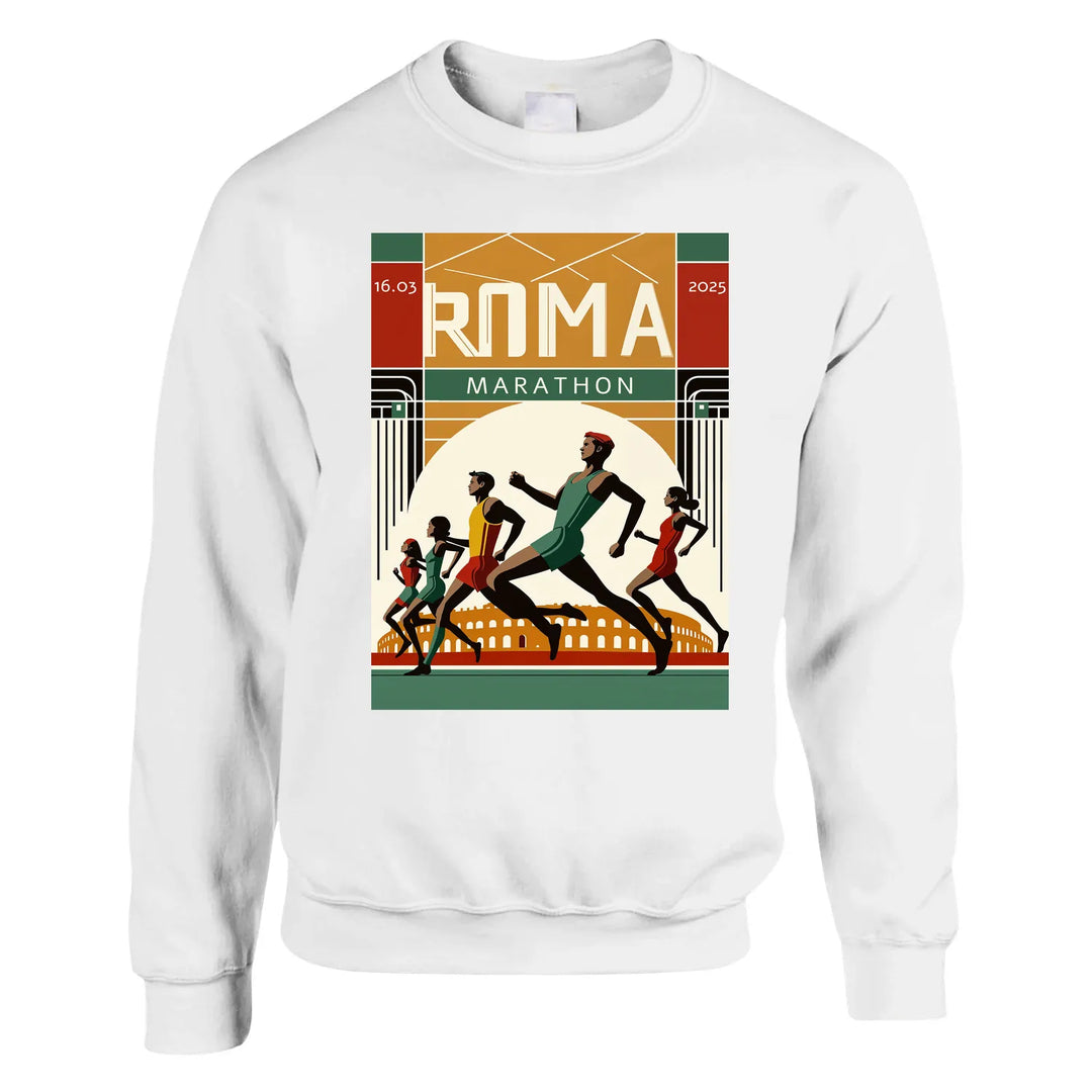 Unisex sweater with a graphic print of the Rome Marathon logo on the chest