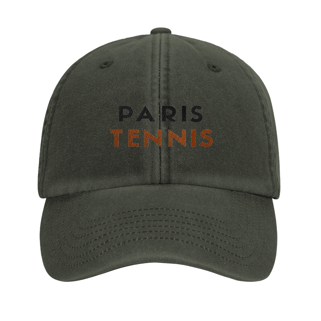 Embroidered cap featuring a vintage Paris Tennis 2 logo design