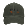 Embroidered cap featuring a vintage Paris Tennis 2 logo design