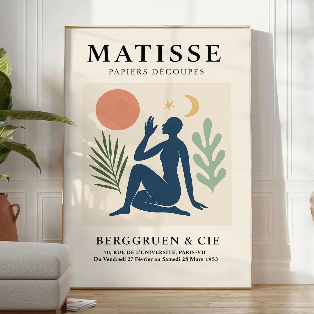 Forme astratte in carta ritagliata di Matisse in arancione e grigio