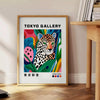 Orange leopard with white spots in a modern pop-art style
