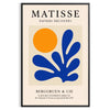 Abstrakte Schnittpapierkomposition in Orange und Weiß inspiriert von Matisse