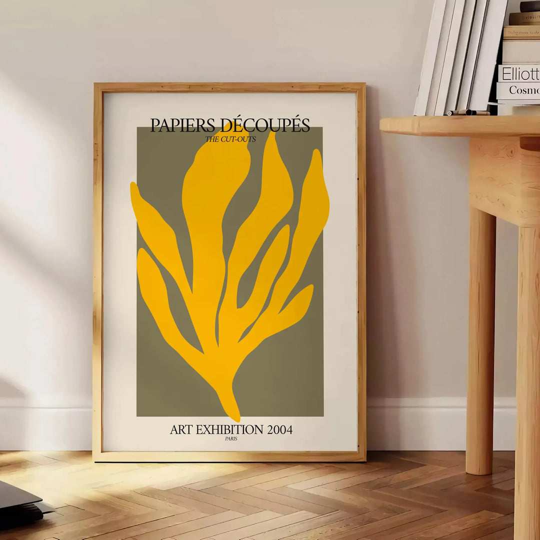 Poster showing Matisse white and orange cut-paper abstract composition