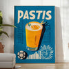 Poster showing a vintage graphic Pastis Marseille cocktail, black and yellow