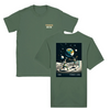 T-shirt featuring a graphic of a tennis ball and moon