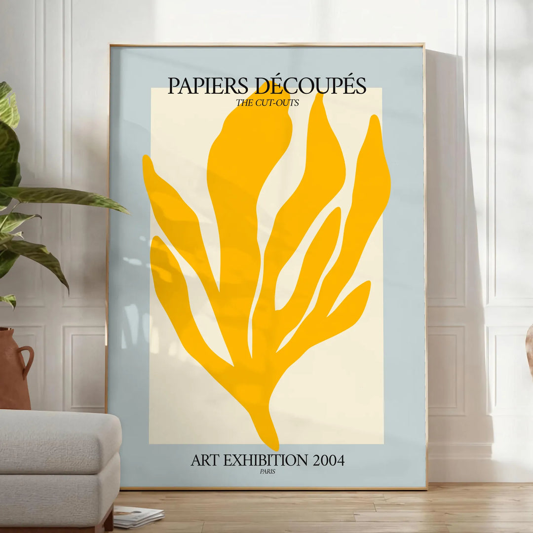 Matisse Papiers Découpés poster showing orange and green cut-paper composition