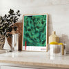 Affiche Flow de Yayoi Kusama marron et vert design abstrait contemporain
