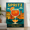 Illustration of a Spritz cocktail in orange and blue tones
