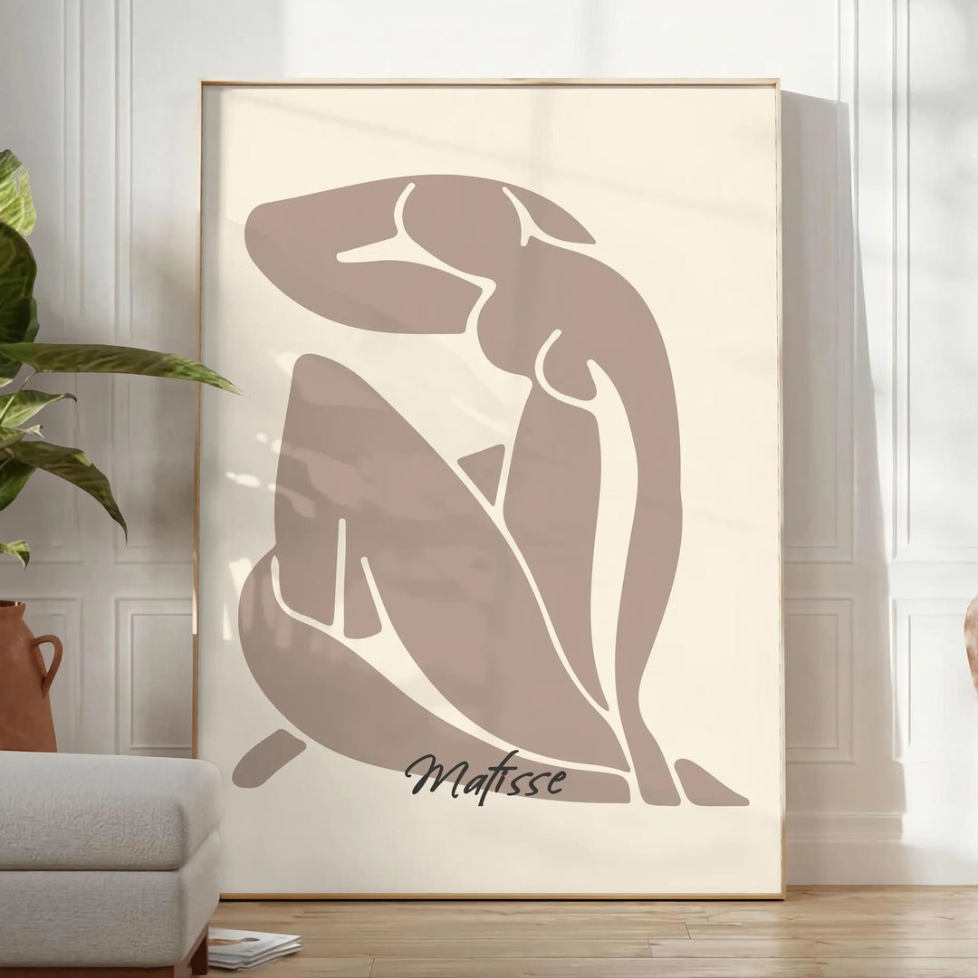 Blue, orange and green Matisse Blue Nude II cutout-style poster