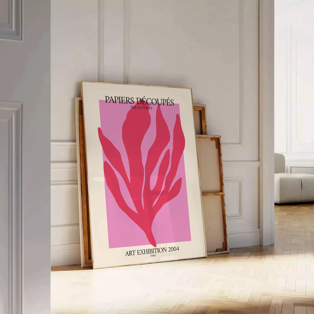 Abstract cutout artwork by Matisse featuring orange and gray shapes