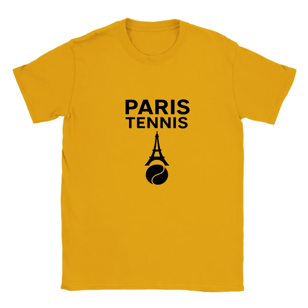 T-shirt featuring a graphic of a tennis player in Paris