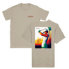 T-shirt featuring a graphic of a golf scene in Palm Springs