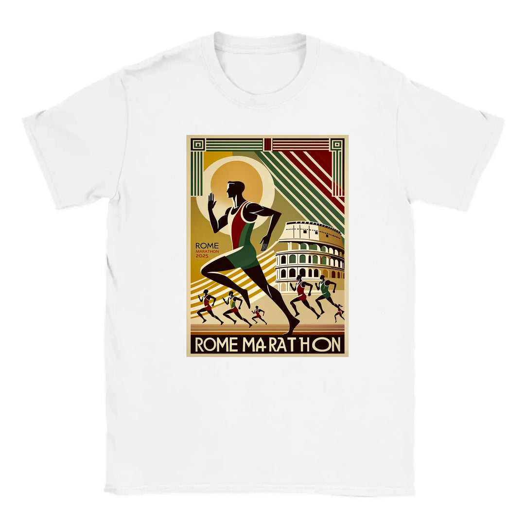 T-shirt med en grafisk design av Rom Marathon-logotypen