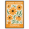 Vintage botanical poster of Florence market illustration, green and brown tones