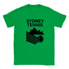 T-shirt featuring a graphic of tennis players in Sydney