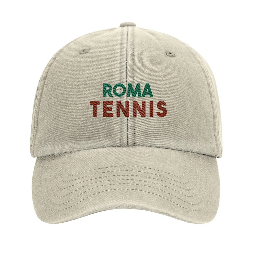Czapka z haftem z vintage'owym wzorem Roma Tennis i logo