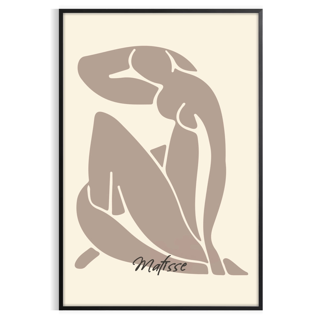 Blue, orange and green Matisse Blue Nude II cutout-style poster