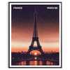 Poster of Paris minimalist illustration in green and gray tones