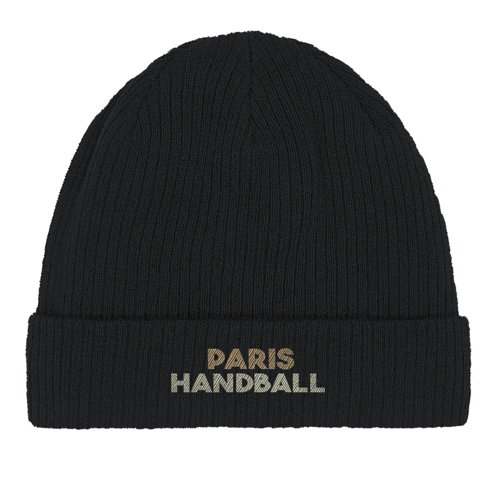 Embroidered beanie featuring the Paris Handball logo and ribbed cuff