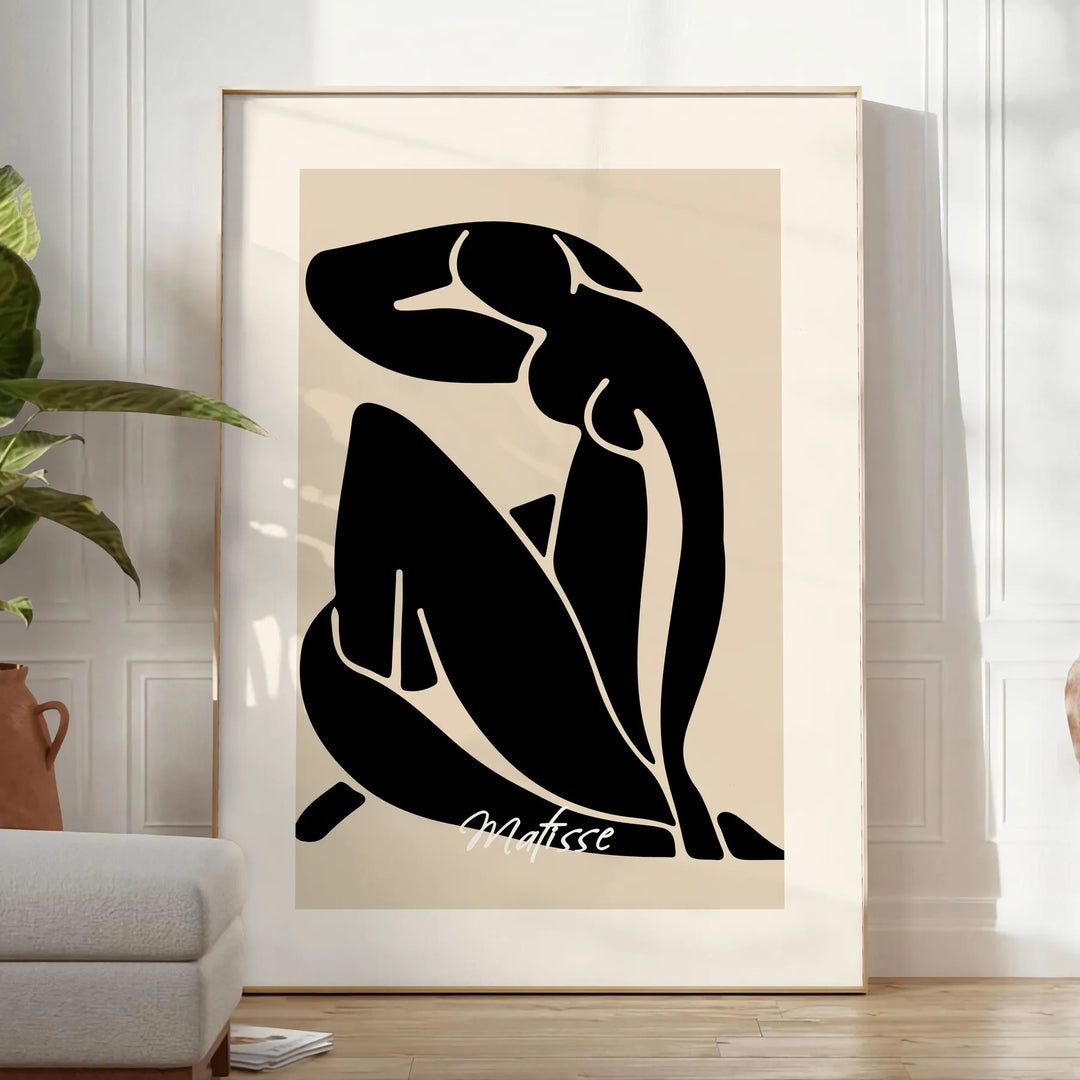 abstract blue nude figure in cut-out style with white and gray accents