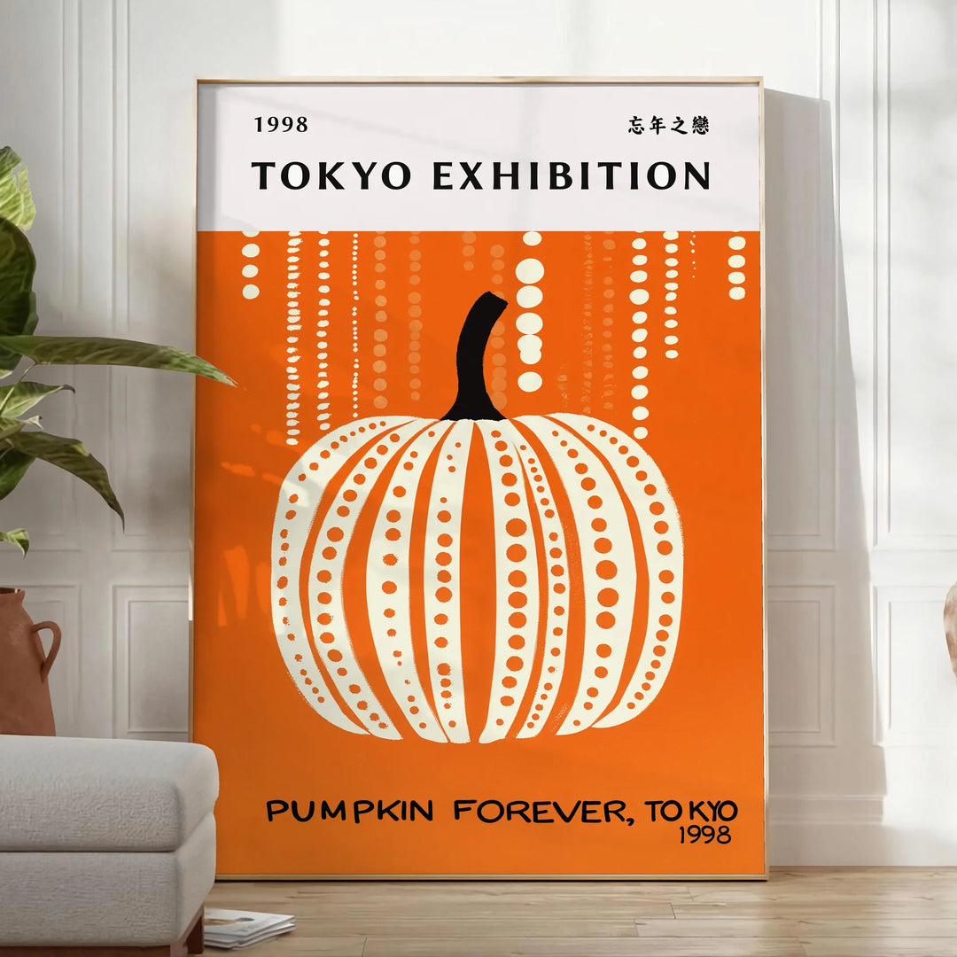 Citrouille en noir et vert de Yayoi Kusama avec des pois