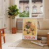 Art Deco illustration of an elephant playing rugby in Dublin