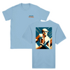 T-shirt featuring an illustration of an American football in action