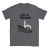 T-shirt featuring a graphic of a tennis player in action