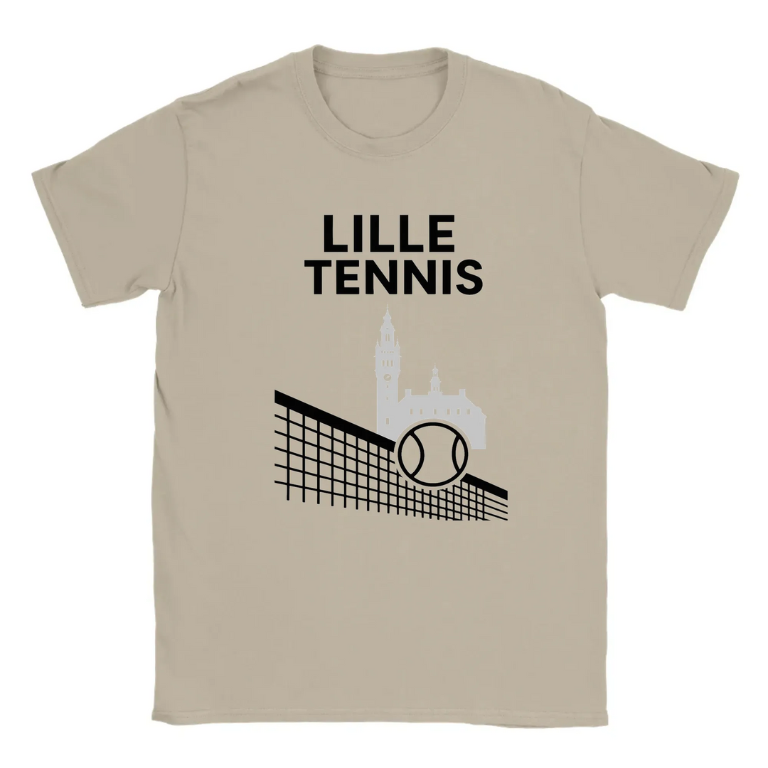 T-shirt featuring a graphic of a tennis player in action