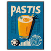 Poster showing a vintage graphic Pastis Marseille cocktail, black and yellow
