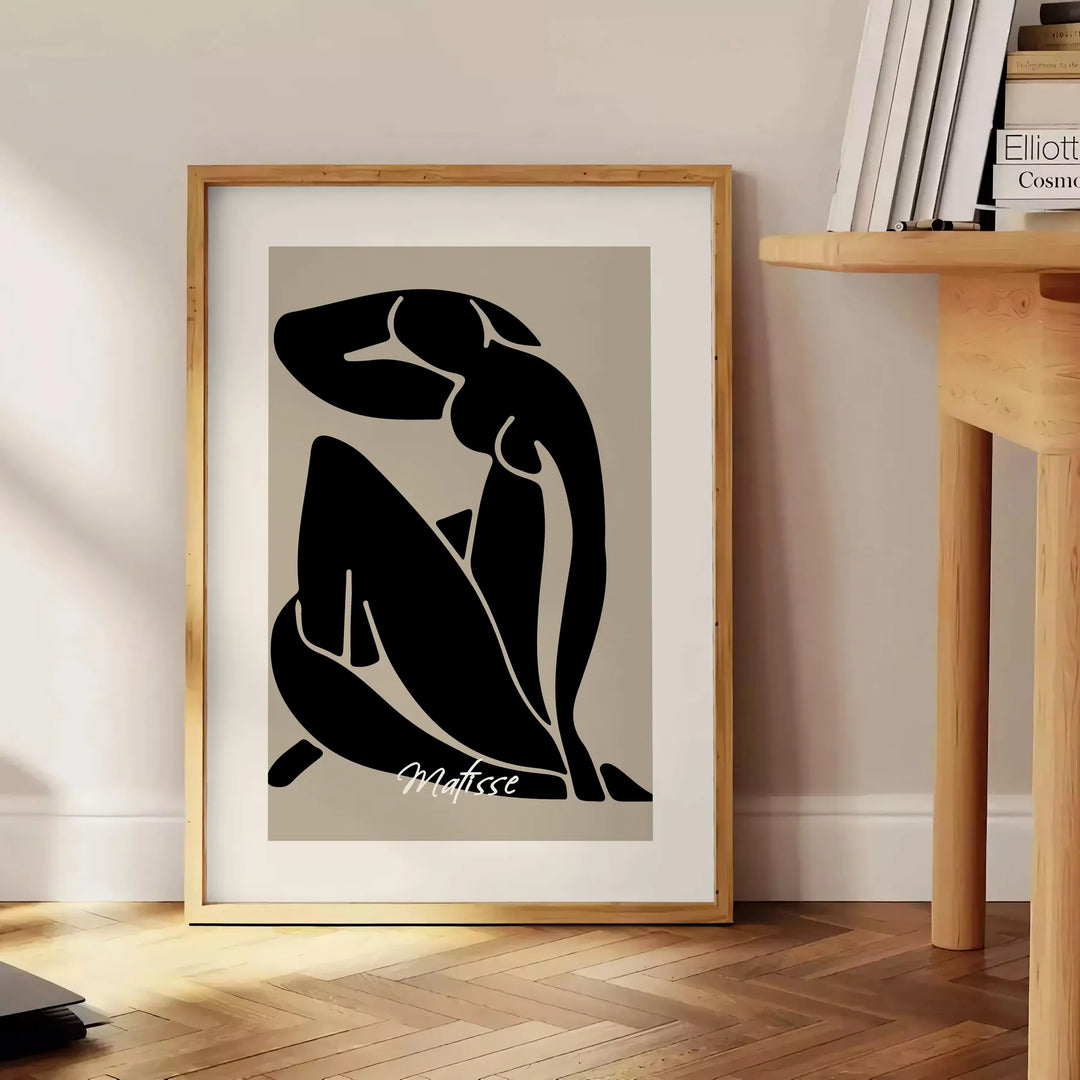 Figura ritagliata in blu, arancione e grigio di Matisse