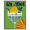 Black and gray gin and tonic poster, minimalist elegant cocktail artwork