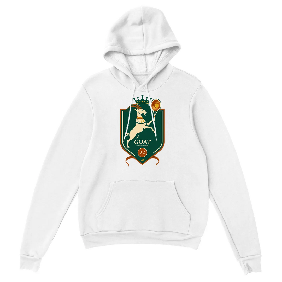 Hoodie featuring a graphic print of Tennis GOAT Rafa