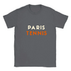 T-shirt featuring a graphic of a tennis player in Paris
